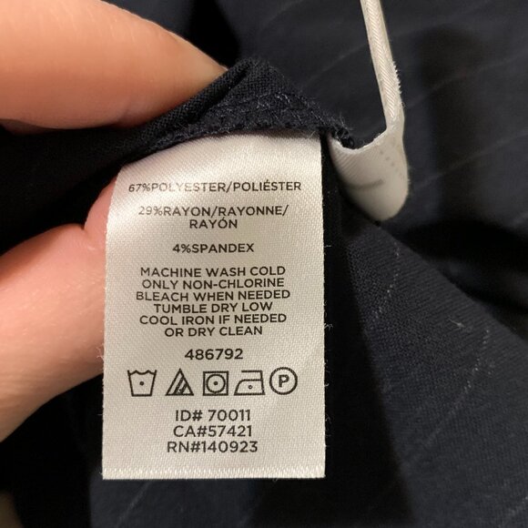 LOFT Navy Pinstripe Sleeve Dress Size 8 EUC - Picture 6 of 6